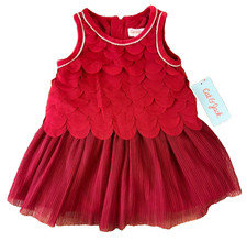 Cat  Jack Girls Dress 12 Months Holiday Christmas Red Layered Scalloped New Tag