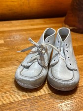 Vintage White leather baby shoes