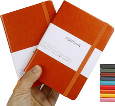 Lined Pocket Journal Notebook, 2 Pack, Orange , 160 Pages, Small, 3.86 inches x