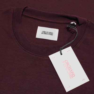 Orchard & Broome NWT Broadway Crew Neck Sweatshirt Size S in Solid Bordeaux Red
