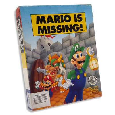 Mario is Missing! Mindscape Nintendo IBM PC MS-DOS BIG BOX  1992 Kult-Lernspiel
