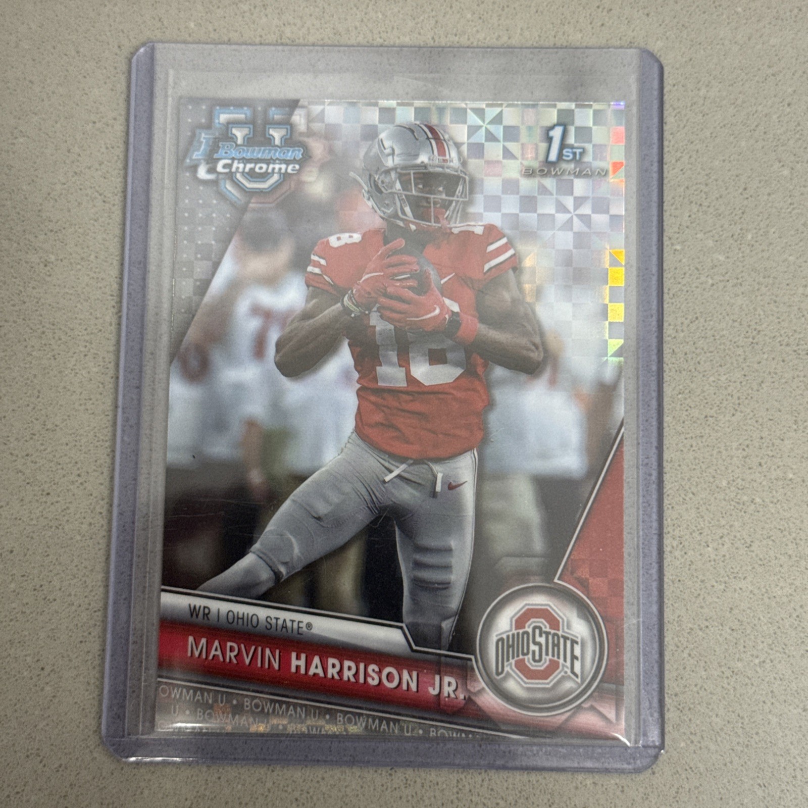 2023 Bowman University Chrome - X-Fractor #100 Marvin Harrison Jr. (RC)