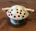 Rare Vintage Roseville Iris Frog In Pink Art Pottery Art Deco Excellent!