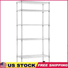 Adjustable 5-Tier Metal Storage Rack Wire Shelving Unit Heavy Duty Organizer New