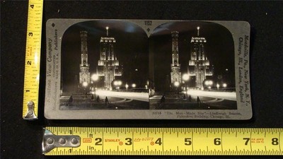 b013, Keystone Stereoview - ''The Man-Made Star'' Lindbergh Beacon, Chicago, c1930