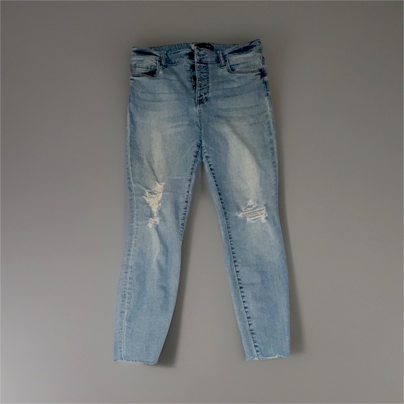 KUT from the Kloth Women’s High Rise Skinny Distressed Light Wash Jeans Size 8