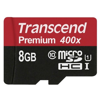 Transcend microSDHC 8GB Class 10 UHS-I 400X Speicherkarte TS8GUSDCU1