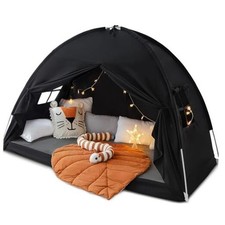 Twin Size Bed Canopy Toddler, Kids Bed Tents Indoor Dream Tent on Twin Black