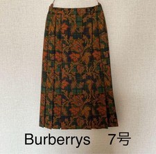 Burberrys Vintage Pleated Paisley Check Wrap Skirt Size 7 Excellent Condition
