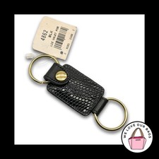 NEW VINTAGE COACH Black 100 Lizard Leather Snap Valet Keychain Bag Charm 4862