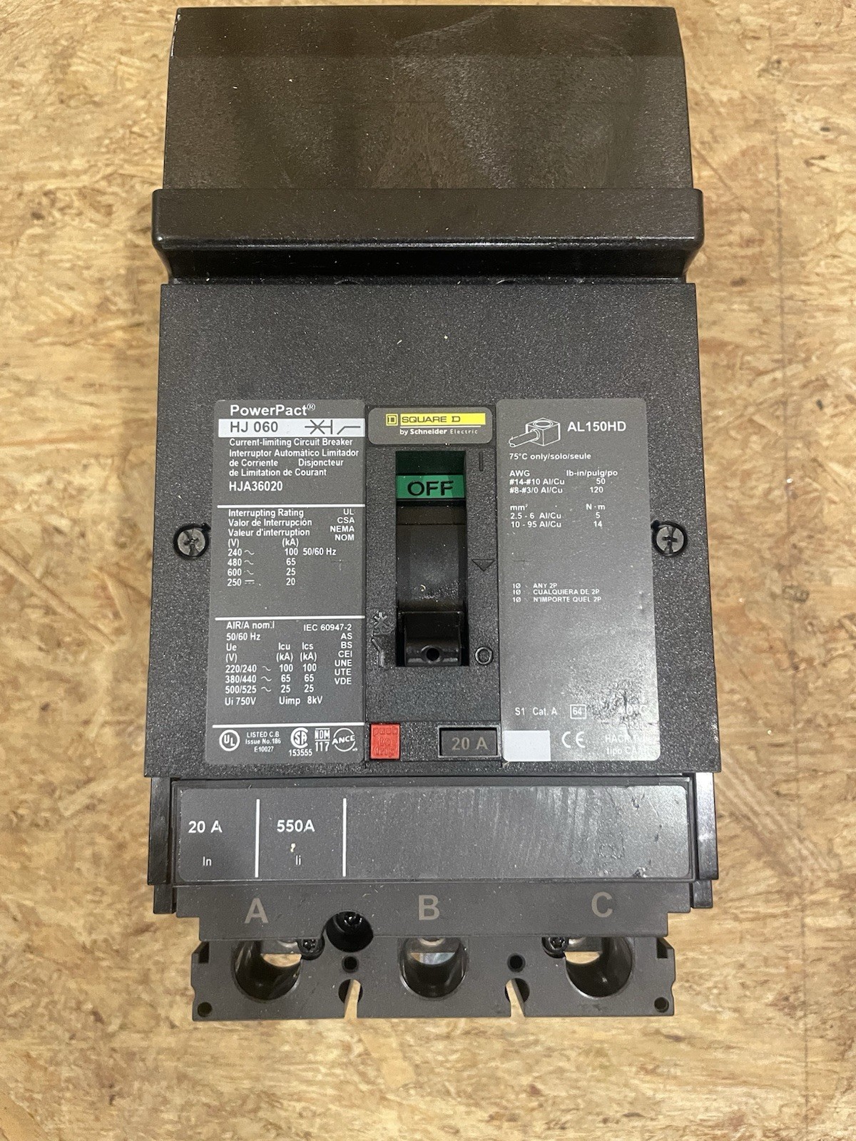Square D HJA36020 Circuit Breaker