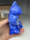 Fenton Glass Art Sitting Cat - Periwinkle Blue Hand painted- Signed With Box — photo 6