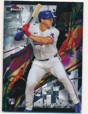 WYATT LANGFORD 2024 TOPPS FINEST #97 COMMON RC ROOKIE RANGERS MINT B