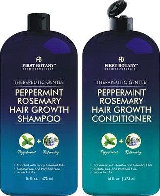 , Peppermint Rosemary Hair Regrowth and Anti Hair Loss Shampoo and Conditione...