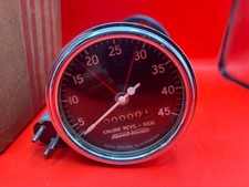 1950s Stewart Warner Tachometer Hours Meter W Box 4500 Rpm. Curved Glass