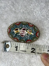 Vintage Micro Mosaic Flower Brooch - Made in Italy, Murano Style - Excellent!