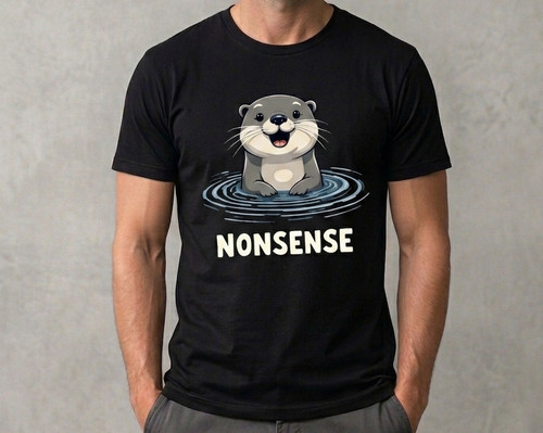"NONSENSE" Otter T-Shirt - Funny Sarcastic Graphic Tee - Cute Animal Shirt