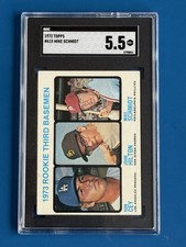 Topps 1973 Mike Schmidt Rookie Third Basemen #615 Hilton Cey SGC 5.5