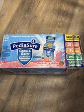24-Count PediaSure Strawberry Shake 7gm Protein BB 01/01/2027, 8oz Each