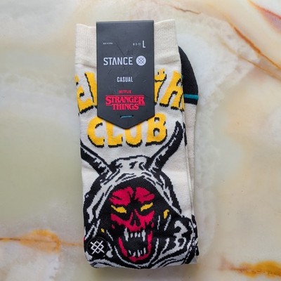 Stance Stranger Things Hellfire Club Graphic Crew Socks Men s Size L White
