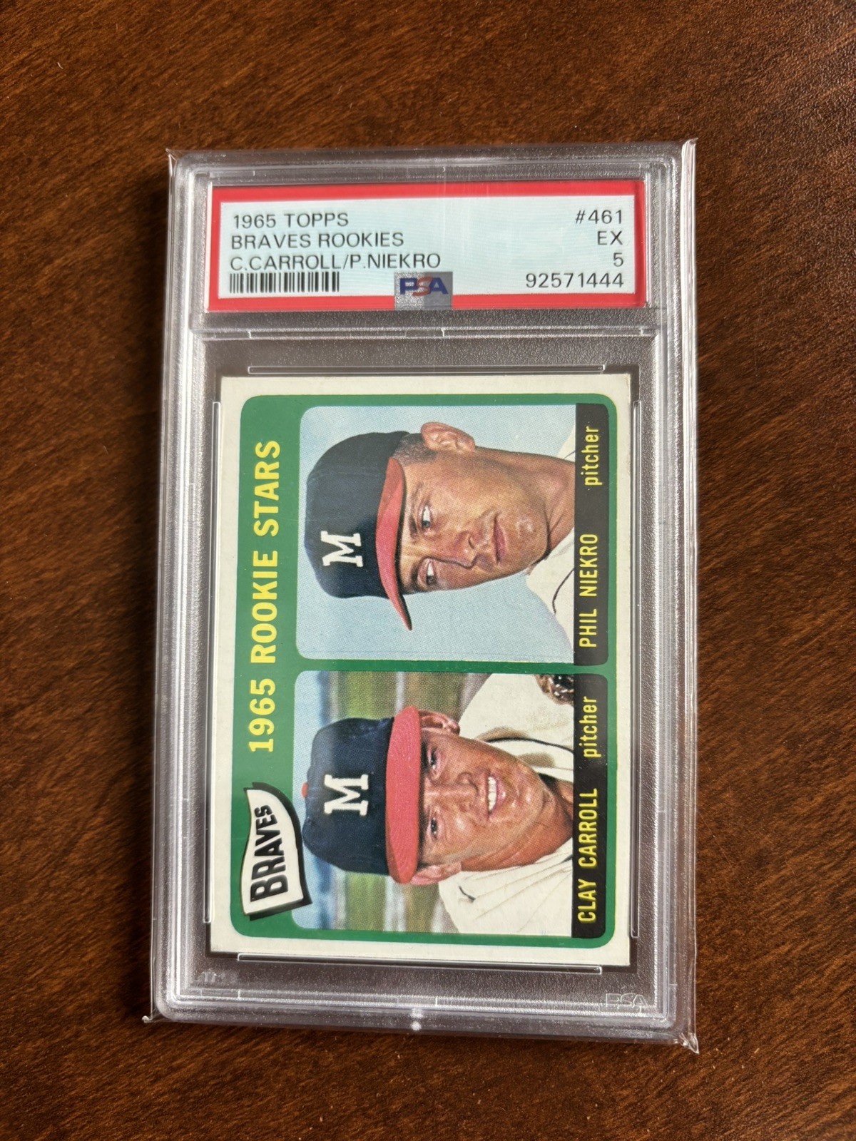 1965 TOPPS PHIL NIEKRO RC #461 BRAVES HOF PSA 5🔥🔥⚾