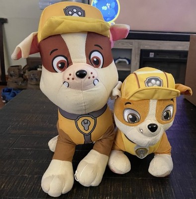Nickelodeon Plush Rubble Paw Patrol Lot Of 2 Stuffed Animals  16,10in Tall