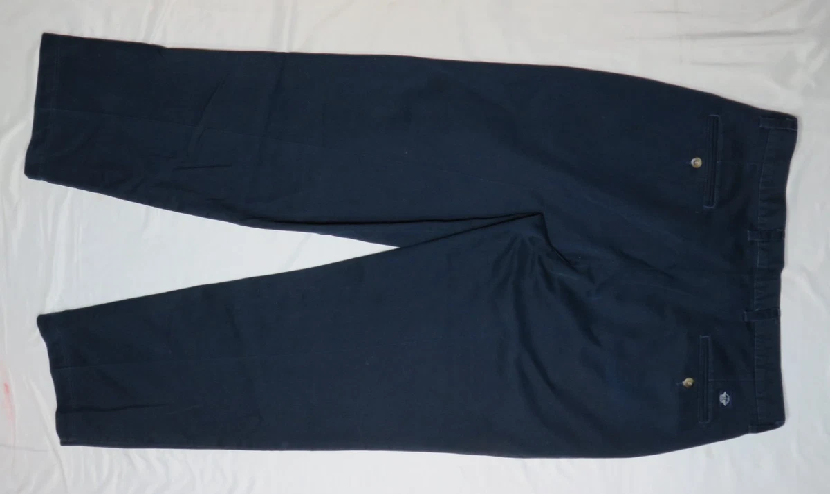 Pantalon Chino Vintage Années 90 – Bleu Marine, Taille 36x30 (mesures Réelles), Double Plis, Look Grunge Preppy