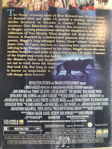 The Missing VHS 2003 Thriller Original Release Columbia Pictures - Picture 4 of 4