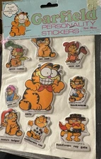 1978 NOS Garfield The Cat Vintage Puffy Stickers Sheet Personality Kat’s Meow