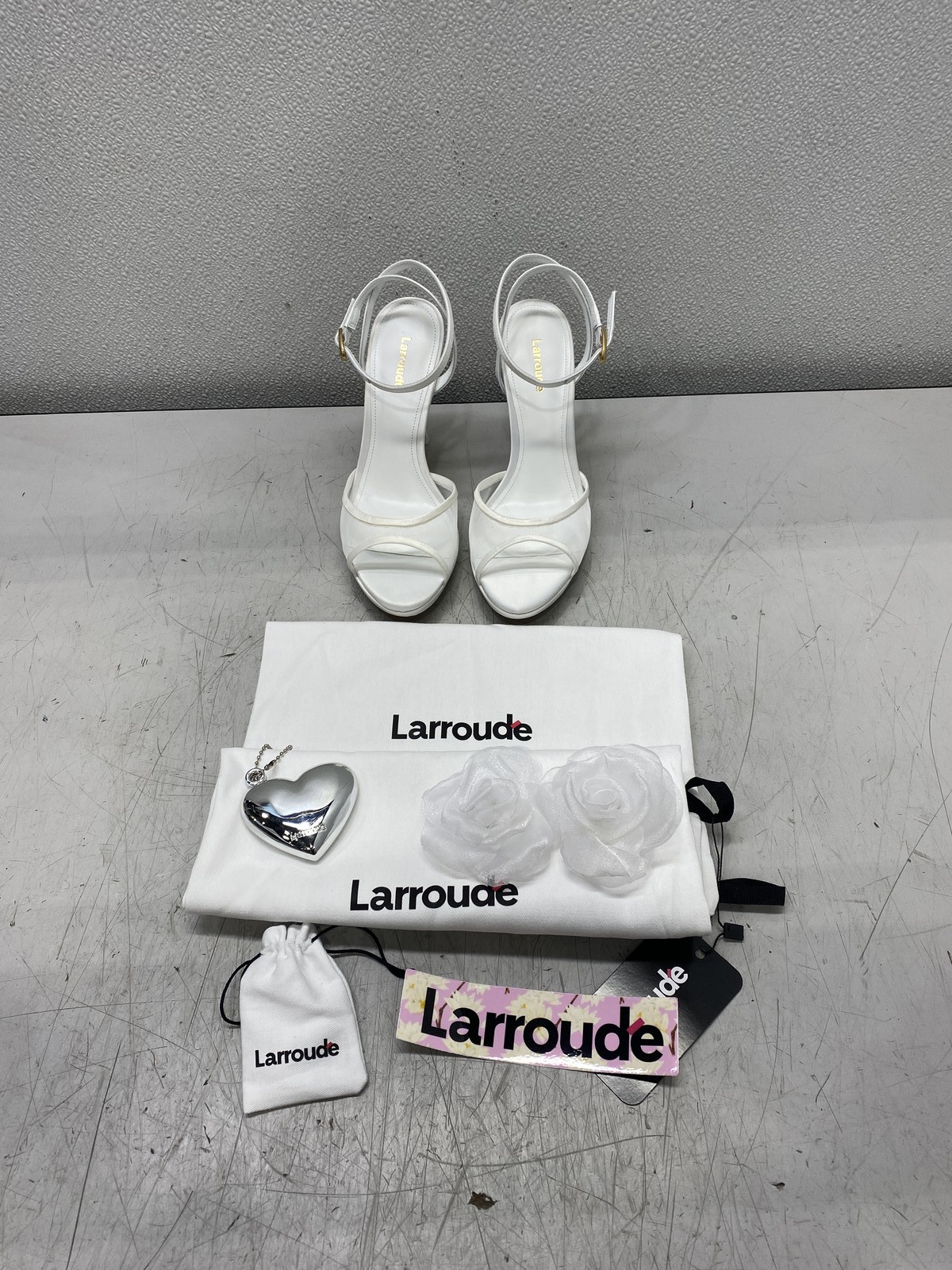 Larroude Salma Platform Sandal White Women's Size 7