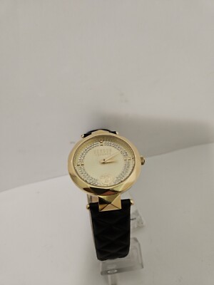 Versus Versace Womens Covent Garden IP Yellow Gold 36mm Strap Fashion Watch