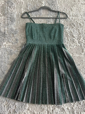 Misha Collection Green Silver Glitter Mini Dress Size AU 6 US 2 BNWT | eBay