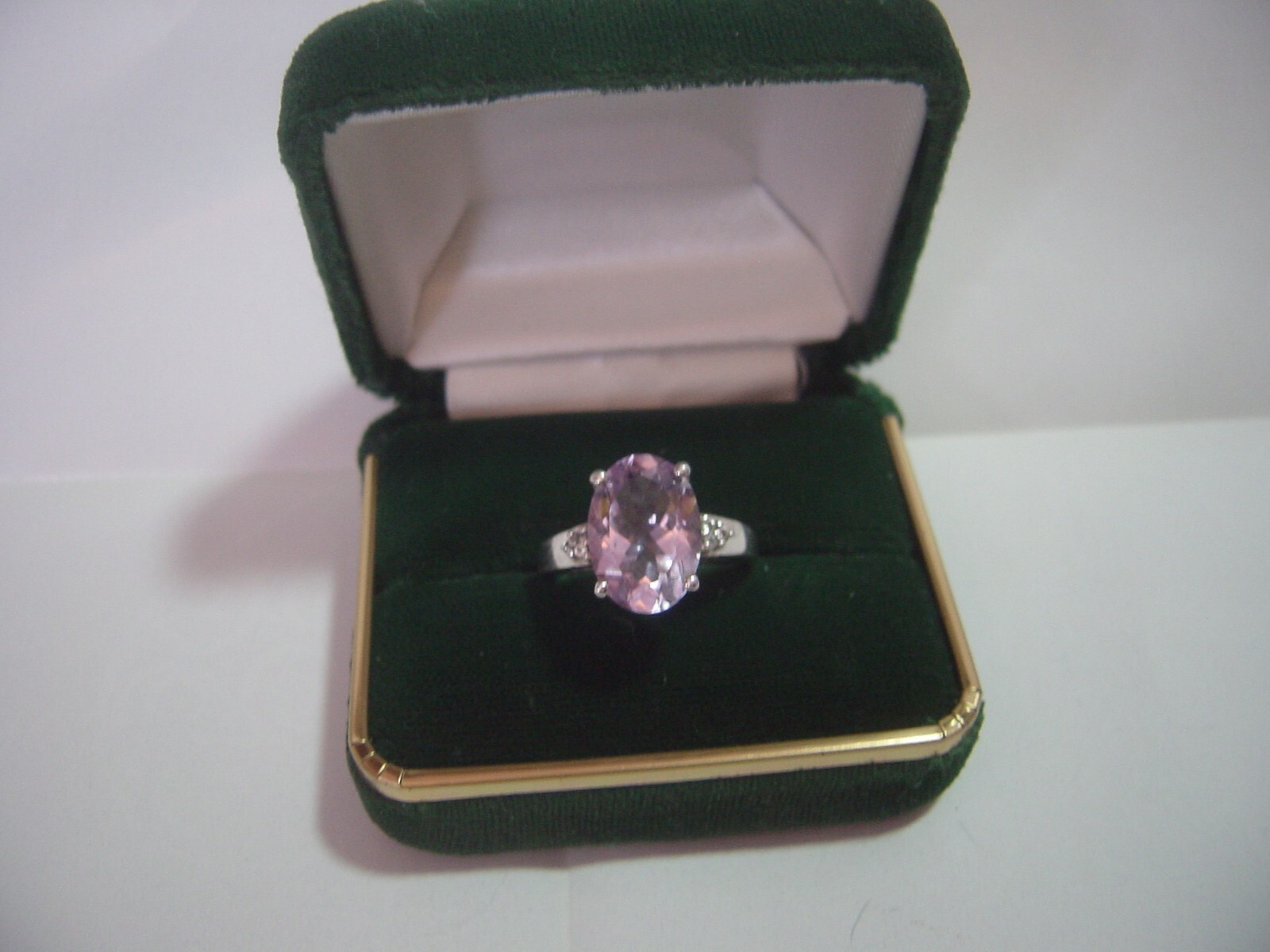 MAGNIFICENT Solid Silver Ring-LARGE VIOLET AMETHY… - image 1