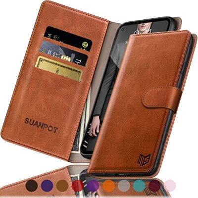SUANPOT Cover per iPhone 14 Pro 6.1 Blocco RFID Portafoglio Slot CarteSupporto