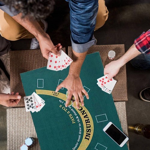 Blackjack Roulette Casino Poker Table Top Felt Cloth Cover Mat Green 60*90cm AU - Picture 7 of 11