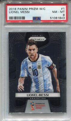 Panini 2018 World Cup Soccer Prizm #1 Lionel Messi PSA 8