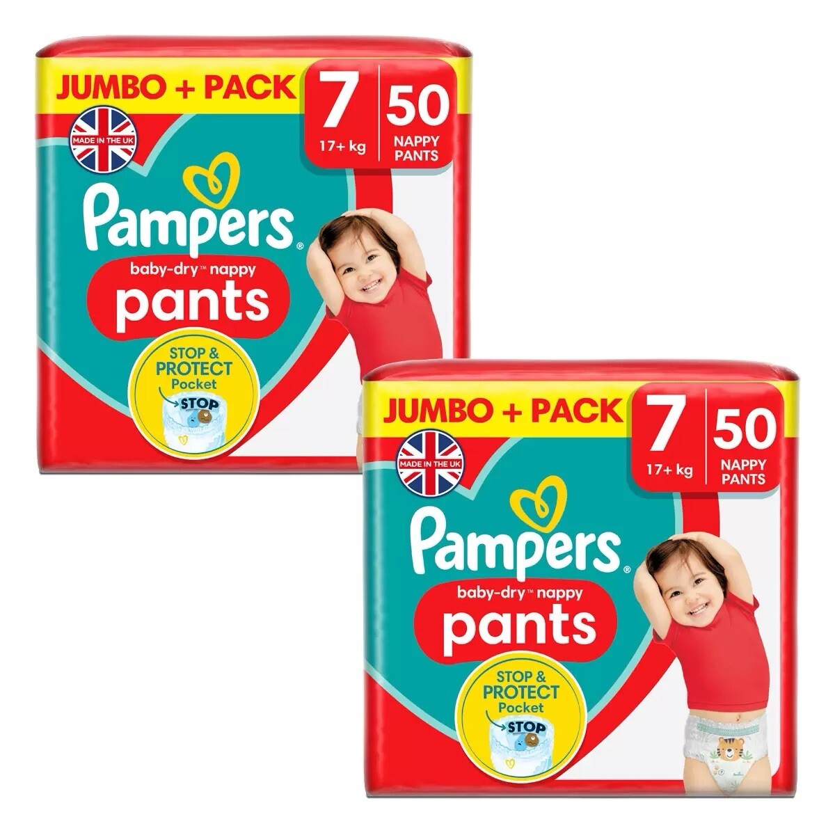 Pampers Baby Dry Nappy Size Diaper Protect Pants 17+kg Jumbo+