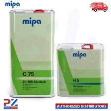 MIPA 2K MS Klarlack C75 CLEARCOAT LACQUER WITH H5 EXTRA FAST HARDENER 7.5LTR KIT