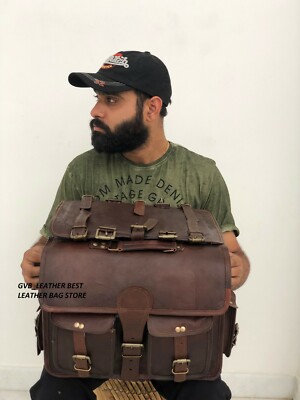 Motorcycle Side Pouches Brown Leather Motorcycle Saddlebags - 2-Piece Set, 5L Capacity Each, Handmade In India, Strap Mounting Brown Leather Side Pouches Handmade