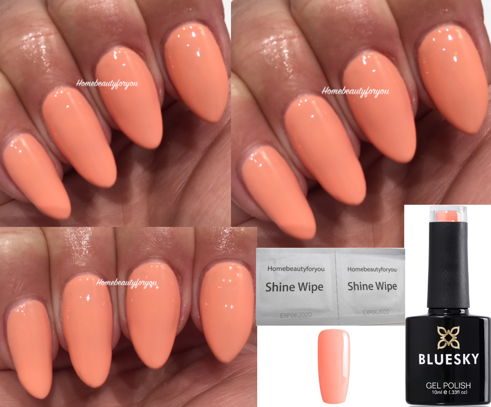 BLUESKY GEL NAIL POLISH PEACH SALMON RUN DANDELION SUMMER 80592 LED UV SOAK OFF