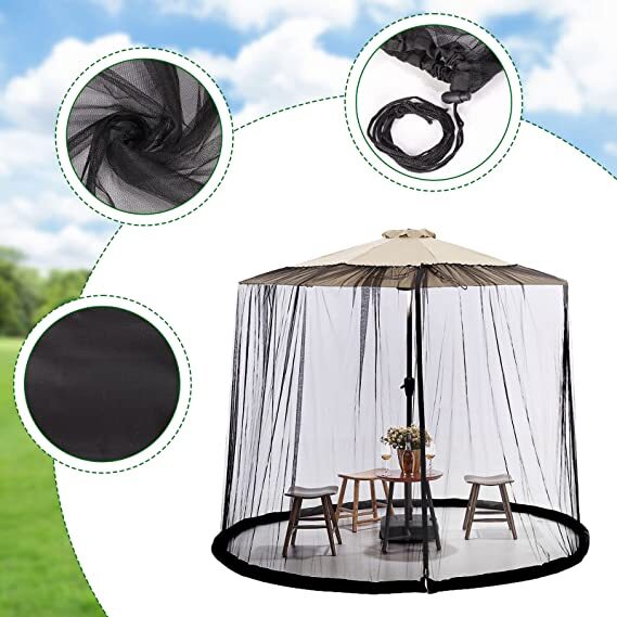9/10ft Umbrella Table Screen Cover Outdoor Patio Mosquito Bug Insect