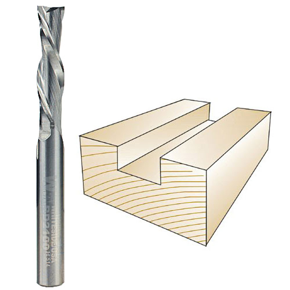 Whiteside #RD2100 Solid Carbide Two Flute Down Cut Standard Spiral Router Bit