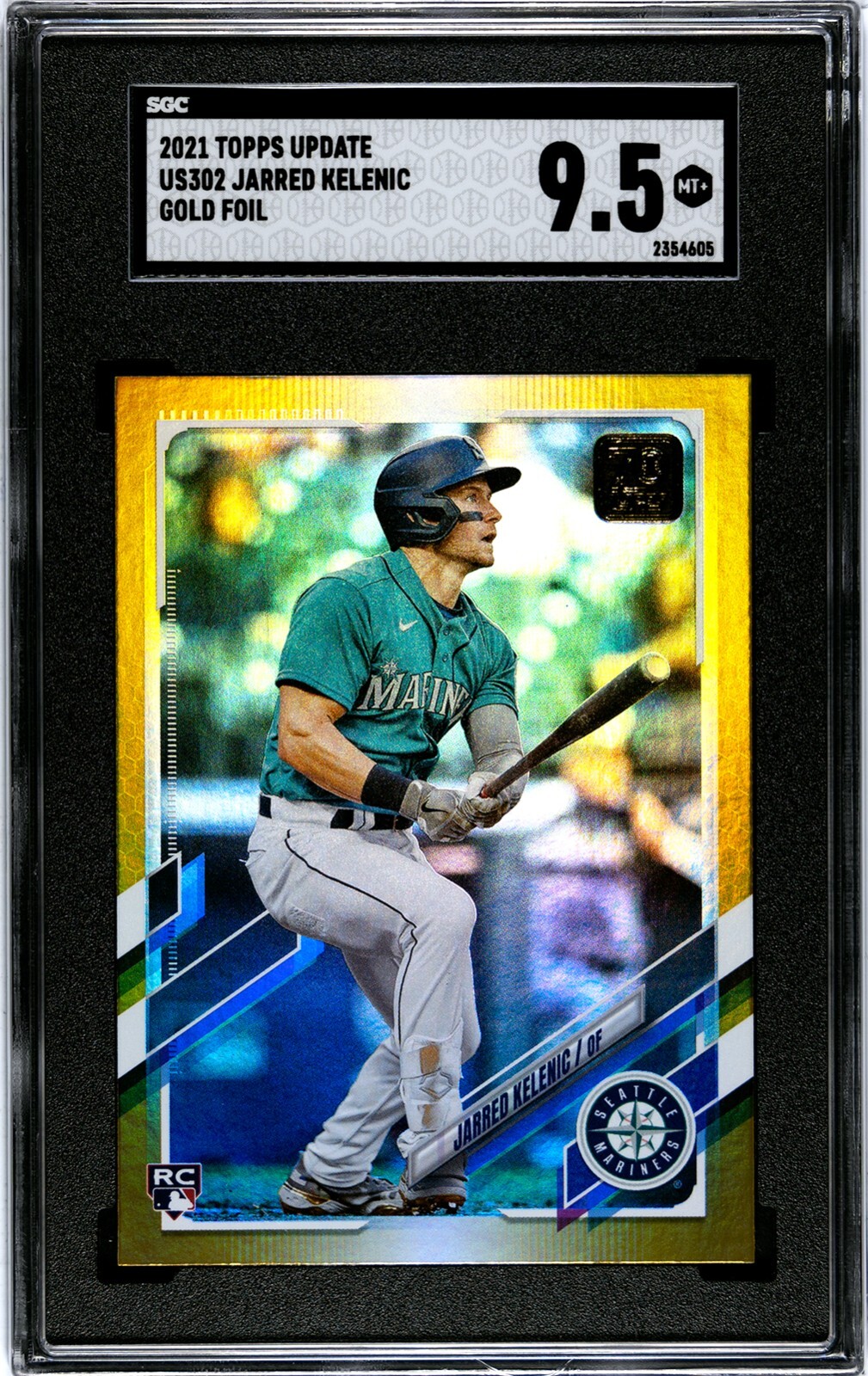 2021 Topps Update US302 Jarred Kelenic GOLD FOIL SGC 9.5 RC