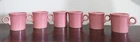 Vintage Fiestaware Mugs HLC  Fiesta Rose Ring Handle Coffee Cup Mug USA Set Of 6