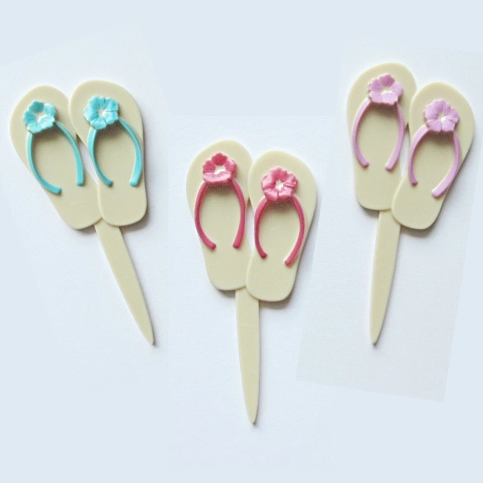 Chanclas de verano DecoPac DecoPic Cupcake Picks paquete de 144 Foto 4 de 4