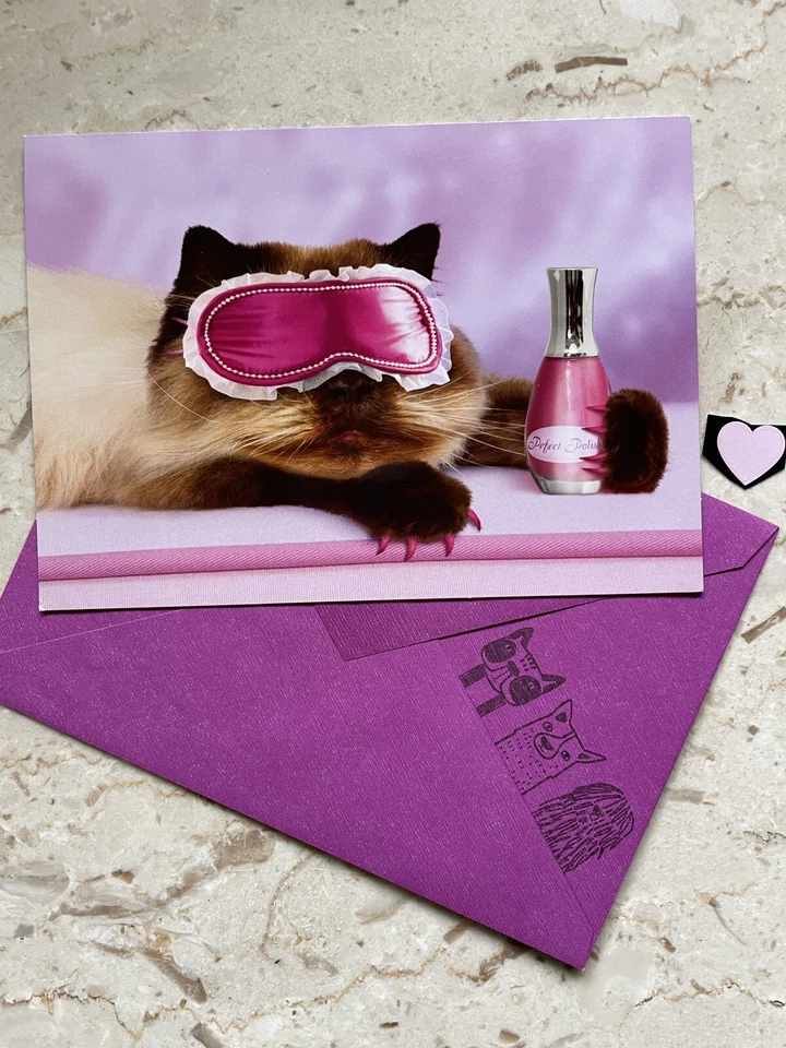 Funny Happy Mother’s Day Card w/t Seal & Env. ( Pampered Cat , Manicure, Spa) - Image 3 of 4