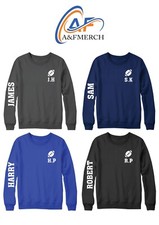 Personalised Custom Sweatshirt Initial Your Name Rugby Soccer Sports Celebration