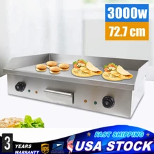 🔥3000W 29" Commercial Electric Countertop Griddle Flat Top Grill Hot Plate BBQ