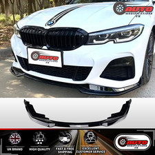BMW 3 Series G20 G21 Front Splitter Spoiler Lip M Sport Kit Gloss Black 2018+