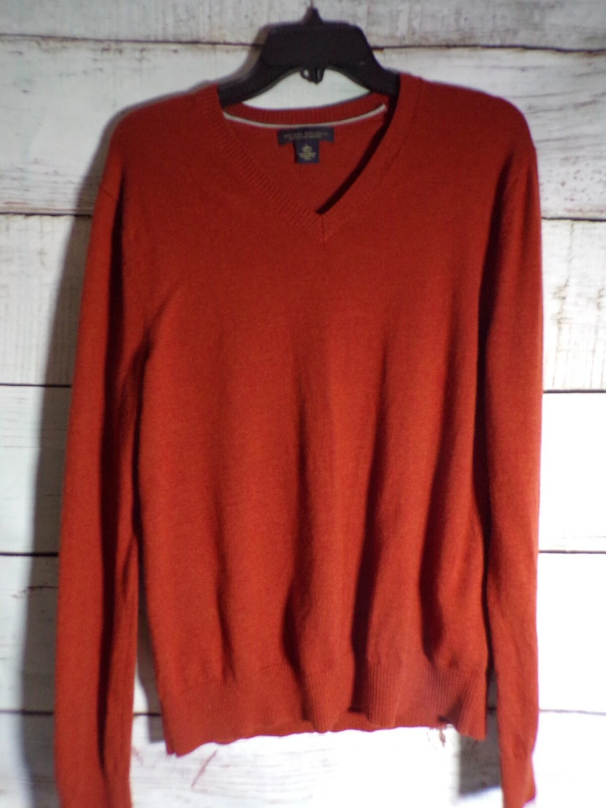Banana Republic Rusty Red Orange Merino Wool Sweater Size L
